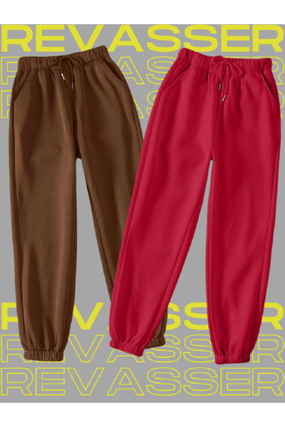 Revasser للجنسين النساء / الرجال 2 قطعة عادي مخصص ملون Jogger Sweatpants