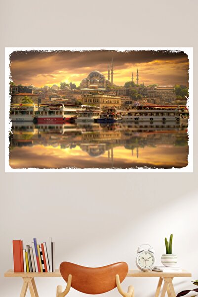 LİPYOS Ρετρό αφίσα από ξύλο MDF με θέμα Istanbul 3 mm