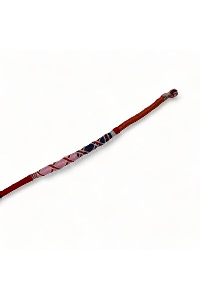 Hedea سوار بوهيمي محبوك يدويًا مصنوع يدويًا باللون الأحمر والوردي والأزرق الداكن