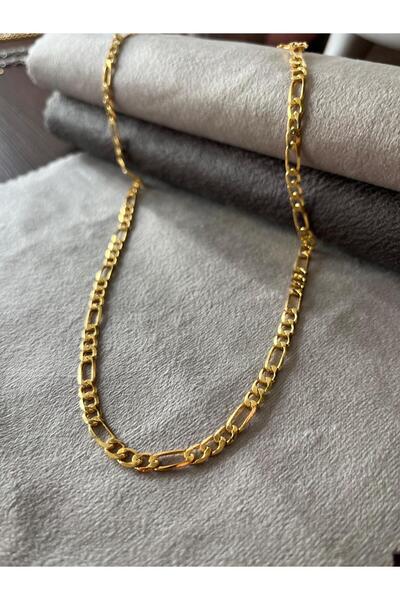 sorti takı aksesuar 14 Ayar Altın Kaplama İnce Figaro Erkek Zincir Kolye