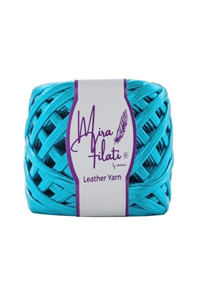 ARMİNİNÖRGÜSÜ 2 ADET Mira Filati Granola Leather Yarn Parlak Metalik Deri Gör...
