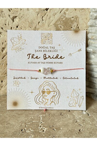 Beril Yamaç Design Studio The Bride Gelinlere Özel Dilek Kartlı Hediyelik Doğaltaş Bileklik Bekarlığa Veda Partisi Kına Hediye