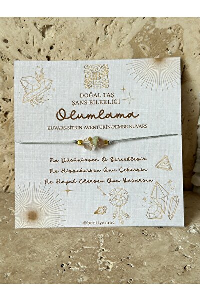 Beril Yamaç Design Studio سوار من الحجر الطبيعي هدية مع بطاقة أمنيات جيدة