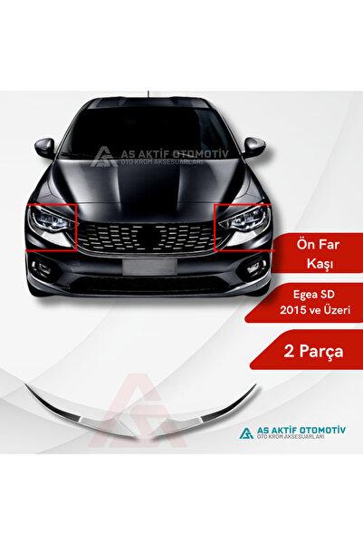 as aktif otomotiv oto krom aksesuarları Fiat Egea SD Far Kaşı 2 Parça 2015 ve...