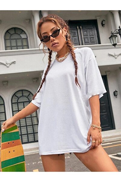 AFROGİYİM Γυναικείο μπλουζάκι Do What Printed Oversize χτενισμένο βαμβακερό