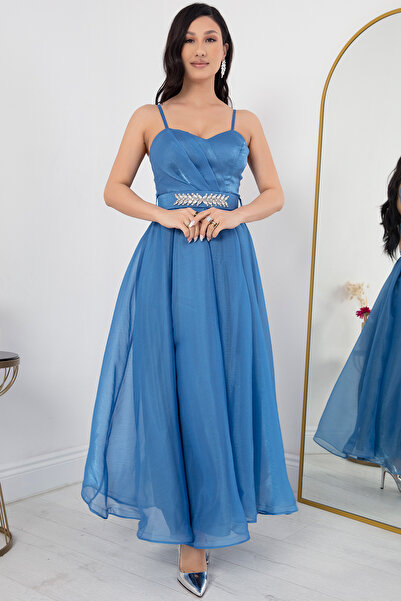 PULLIMM Askılı Midi Tül Elbise DNS1540