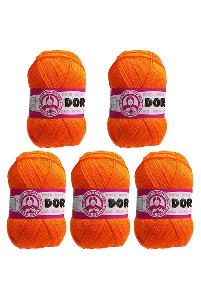 Ören Bayan Mlvx Ören Dora Hand Knitting Yarn 5 Pieces Code/Color: Orange 147 Blsm