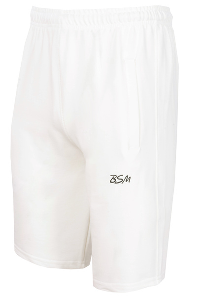 BSM Високоякісні чоловічі бавовняні шорти екрю - на блискавці та з еластичною талією