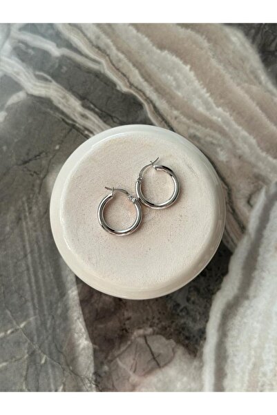 JüpiJewellery 925 Ayar Gümüş Oval Halka Küpe