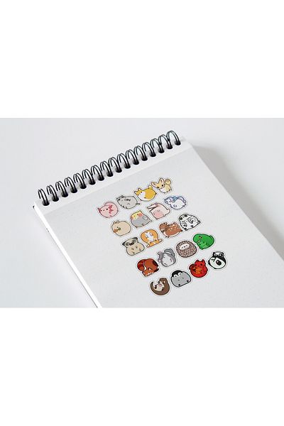 LiyaCraft مجموعة ملصقات Animal Vector مناسبة لمجلة Planner Agenda Bullet Journal