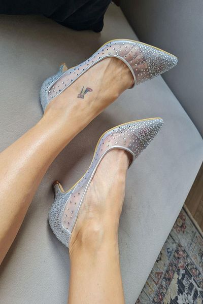 Gray evening shoes cheap