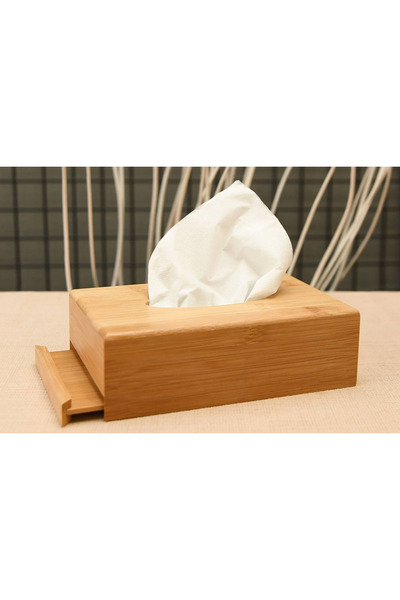 ELZEY HOME 23x11x8 cm Bamboo Napkin Holder Storage Box