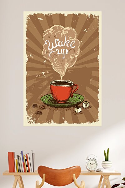 LİPYOS Ρετρό αφίσα από ξύλο MDF 3 mm με θέμα το καφέ
