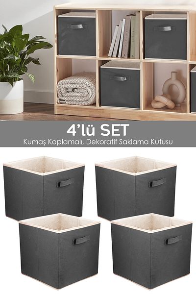 Meleni Home 4-Piece Closet Organizer, Laundry Toy Storage Box Basket Organizer 33x30x30