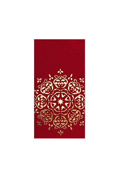 Story 33x33 cm Altın Varak Mandala Desenli 16'lı 1/8 Katlama Bordo Renkli Kağ...