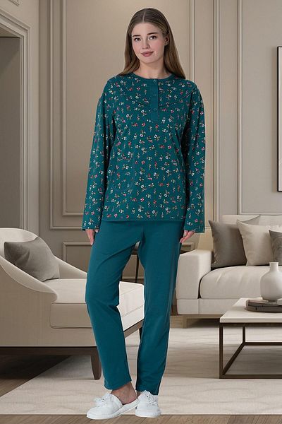 Mecit Pijama Σετ γυναικεία μακρυμάνικη πιτζάμες Plus Size - 100% βαμβάκι