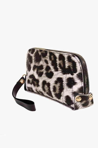 BagMolly White Leopard Print Mini Hand Wallet