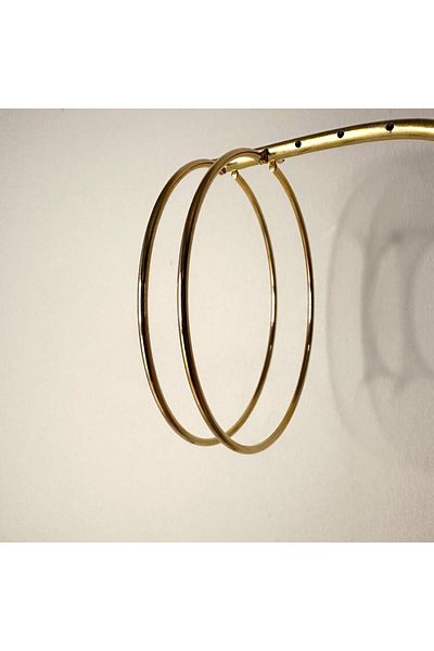 Juno Studio Scarlet 316 L Steel Gold Color Flat Hoop Large Size Model Women's Earrings