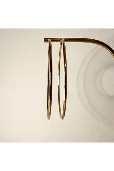 Juno Studio Scarlet 316 L Steel Gold Color Flat Hoop Large Size Model Women's Earrings