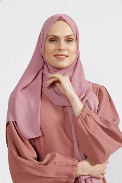 İSTANBULSTYLEMODA Şal din şifon creponat Dusty Rose 210x 75 Flr 241433