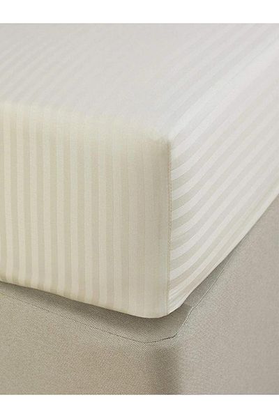 VESSİNOHOME Σετ σεντόνια Micro Cotton Satin Ριγέ Διπλό Λευκό/χρωματιστό Τύπος Ξενοδοχείου Luxury Pillowed