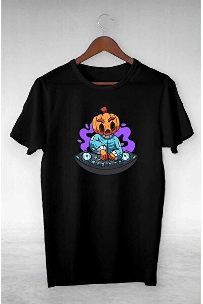 PERISENSE Tricou oversize cu imprimeu Dj Pumpkin, unisex, pentru femei