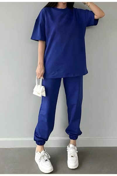 trendgar set trening damă duz blue tricou-jogger
