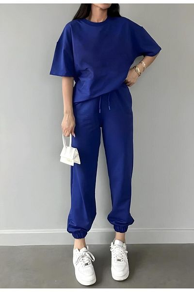 trendgar set trening damă duz blue tricou-jogger