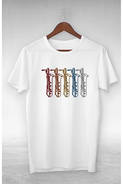 PERISENSE Μπλουζάκι Unisex Γυναικείο Ανδρικό Σαξόφωνο με στάμπα Oversize