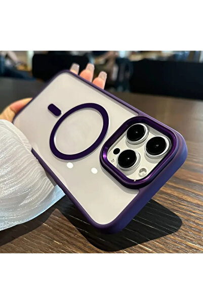 EDELFU آيفون 14 برو ماكس أرجواني عميق ماجسيف غطاء ميكا أصلي غير أصفر مفاتيح و...