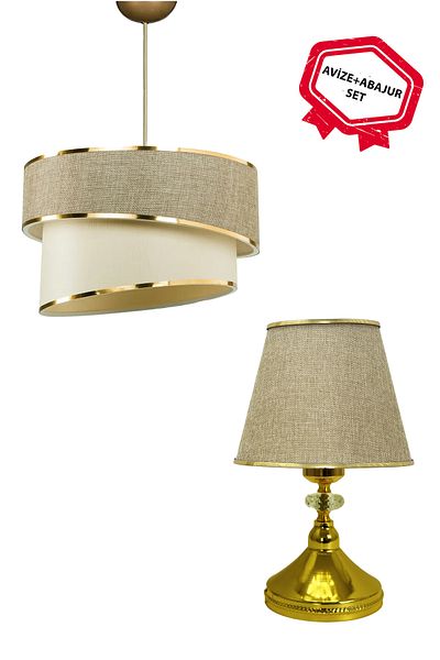 BBY HOME & DESIGN Chandelier-Lampshade-Bedside Table Set - Belda Set