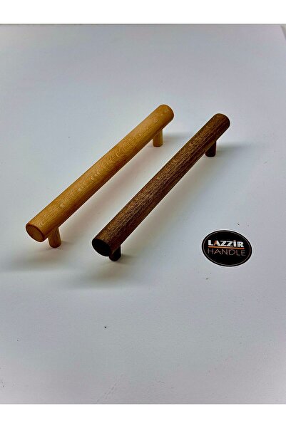 lazzir handle Ahşap Kulp Yuvarlak Ince Ekstra Kulp (192 MM)-dolap Kulpu Çekmce Kulpu 192 Mm(DOĞAL VERNİK)