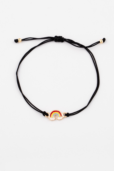 Sortie Aksesuar Gökkuşağı Figürlü Boyu Ayarlanabilir Makrome İp Bileklik 111