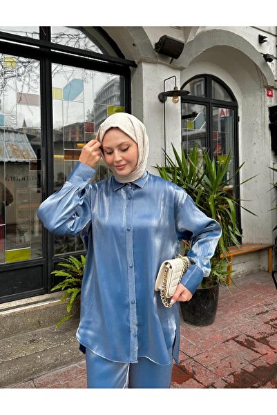 ANBLYs COLLECTION PAMUKLU SATEN GÖMLEK - PANTOLON İKİLİ TAKIM