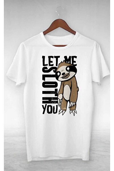 PERISENSE تي شيرت كبير الحجم مطبوع عليه "Let Me Sloth You" للجنسين للنساء وال...