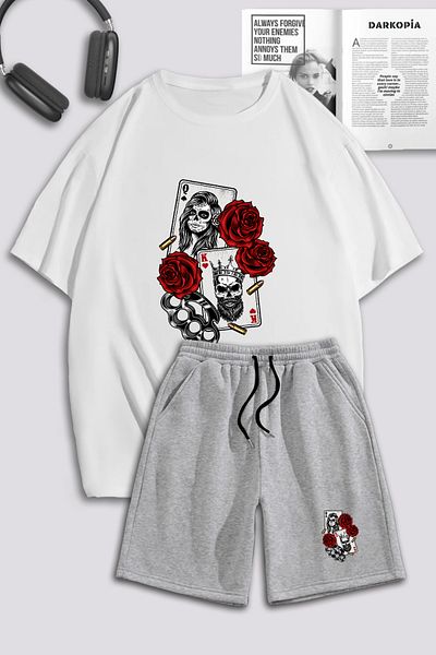macklin Unisex Γυναικεία Ανδρικά Κορίτσια Pastor Printed Special Design Oversize Σετ φούτερ μπλουζάκι και σορτς