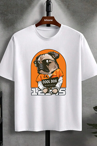 Khione Унісекс футболка з принтом Cool Dog, 100% бавовна