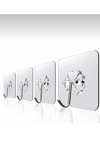 M Mimoza Park 4 bucăți umerașe de perete transparente pentru uși - 6x6cm, portantă grea