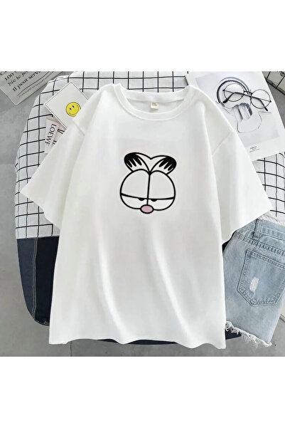 Garalio Tricou oversize cu imprimeu cu flori albe de damă