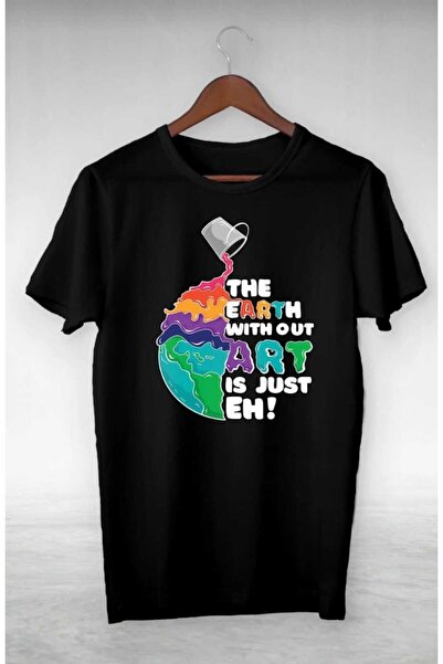 PERISENSE تي شيرت كبير الحجم للنساء والرجال بتصميم The Earth مع طباعة
