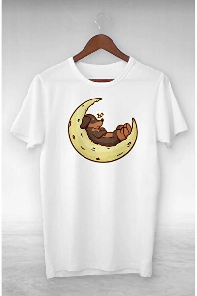 PERISENSE للجنسين النساء الرجال تصميم نصف القمر سليبي مطبوعة تي شيرت كبير الحجم