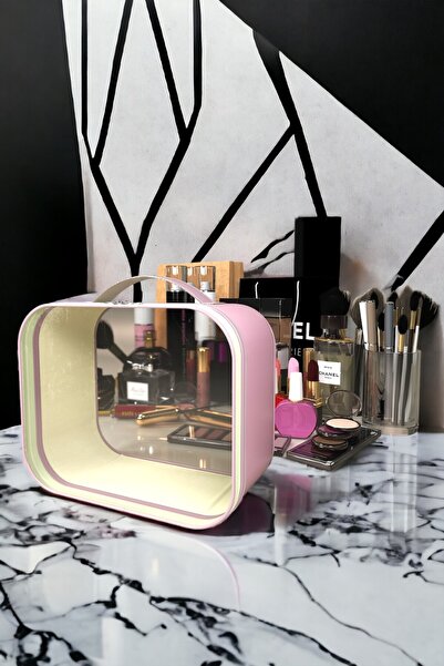 minufco فرشاة مكياج وحقيبة مستحضرات تجميل للنساء لتنظيم السفر وحقيبة مكياج شفافة