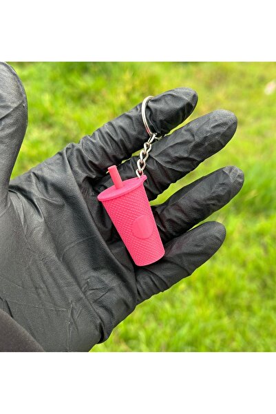 3dbaydesign Розов ключодържател с чаша за кафе