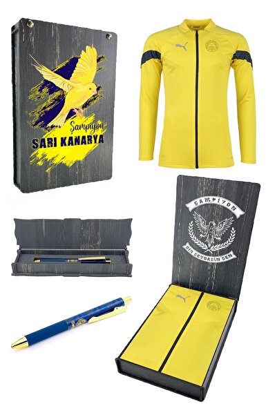 Fenerbahçe Orijinal Tam Fermuar A Takım Sweat + Kalem Set Ahşap Kutulu