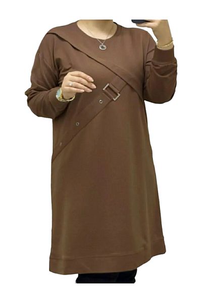 GGMM Plus Size Compact Fabric Belt Detailed Tunic