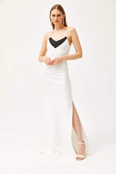 Olalook Γυναικείο φόρεμα κατάδυσης με φερμουάρ με φερμουάρ σε λευκό σφεντόνα AEL-00000003