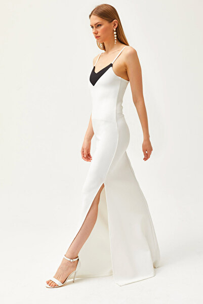 Olalook Γυναικείο φόρεμα κατάδυσης με φερμουάρ με φερμουάρ σε λευκό σφεντόνα AEL-00000003