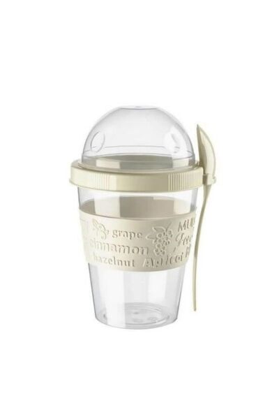 Takaz Global Take N Go Fruit Yogurt Container with Spoon and Chamber Picnic Work Snack Muesli Cup