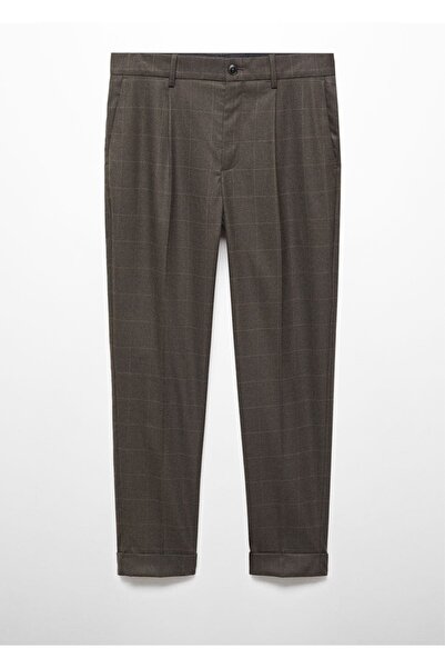 MANGO Man Slim Fit Kareli Pantolon