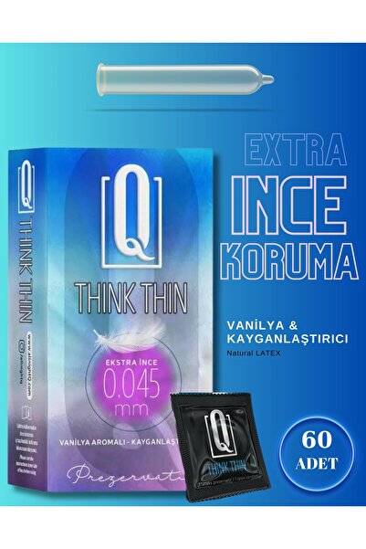 Q LIQUIDS Extra Ince Ve Vanilya Aromalı 60 Adet Prezervatif Kayganlaştırıcılı...